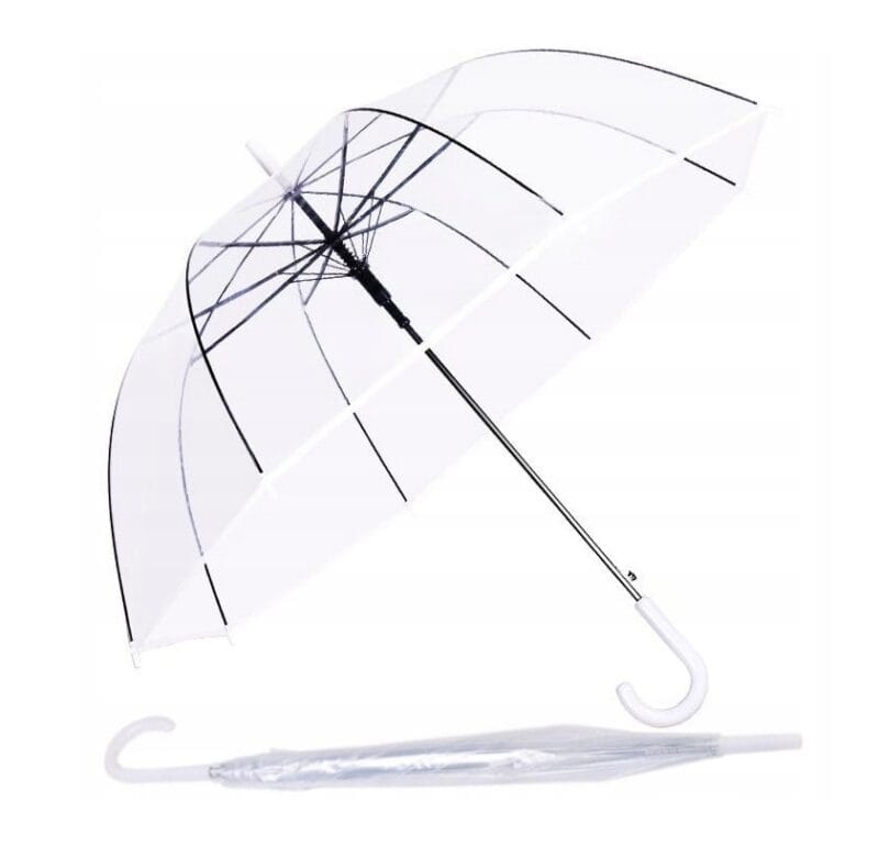 PARASOL PRZEZROCZYSTY ŚLUBNY PARASOLKA NA ŚLUB SESJĘ 8 DRUTÓW 120CM