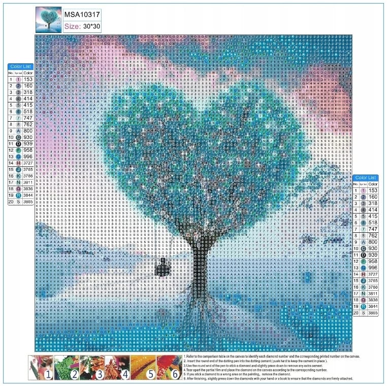 HAFT DIAMENTOWY MOZAIKA ZESTAW DIAMOND PAINTING 5D 30X30CM 06 - obrazek 2