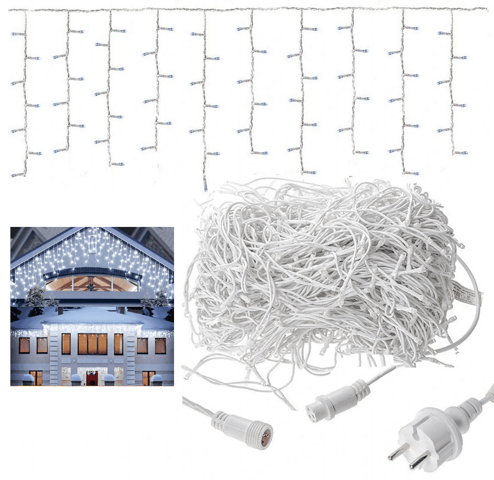 SOPLE 100 GRUBE ZEWNĘTRZNE LED LAMPKI BIAŁY ZIMNY IP44 FLASH 4M