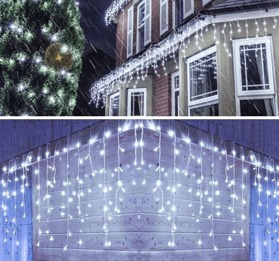 SOPLE 100 GRUBE ZEWNĘTRZNE LED LAMPKI BIAŁY ZIMNY IP44 FLASH 4M - obrazek 3