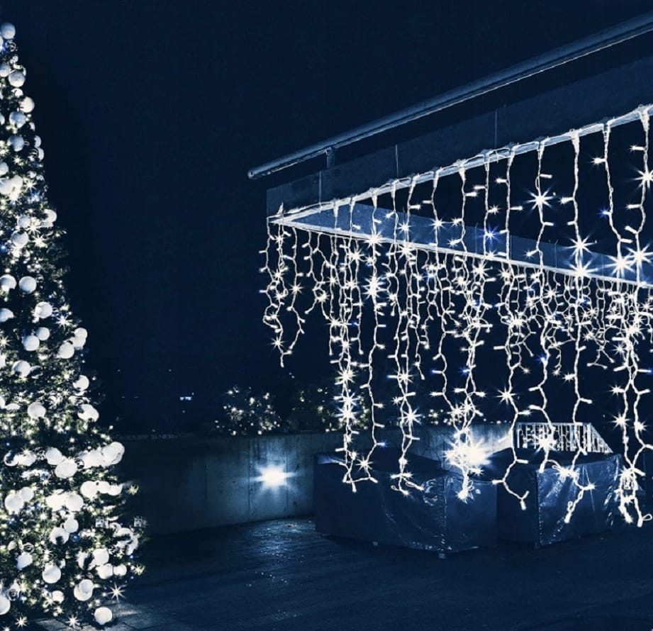 SOPLE 100 GRUBE ZEWNĘTRZNE LED LAMPKI BIAŁY ZIMNY IP44 FLASH 4M - obrazek 6