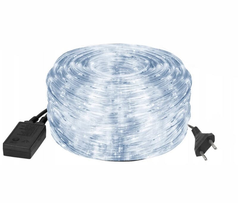 WĄŻ ŚWIETLNY ZEWNĘTRZNY LED LAMPKI BIAŁY ZIMNY IP44 20M