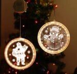 WITRAŻ 3D LED LAMPKI ŚWIĄTECZNE 3D OZDOBA NA OKNO MIX NA BATERIE