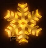 OZDOBA LED PŁATEK ŚNIEGU ŚNIEŻYNKA LAMPKI BIAŁY CIEPŁY XXL 40CM