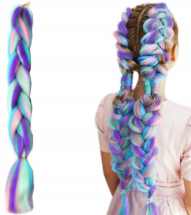 WŁOSY SYNTETYCZNE KOLOROWE WARKOCZYKI DREDY PASEMKA