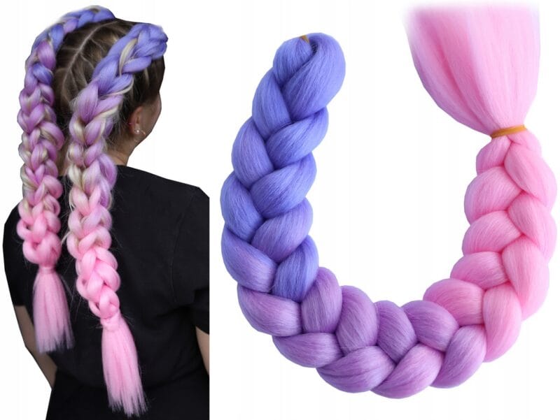WŁOSY SYNTETYCZNE KOLOROWE WARKOCZYKI DREDY OMBRE
