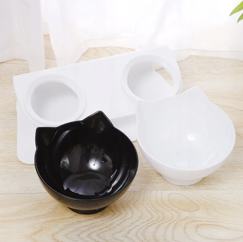 PODWÓJNA MISKA DLA KOTA PSA NA STOJAKU NA KARMĘ WODĘ 2X400ML - obrazek 4