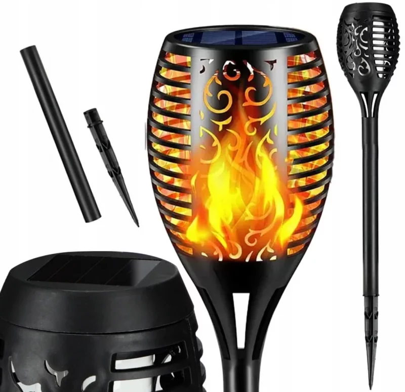 LAMPA SOLARNA LED WBIJANA POCHODNIA LATARNIA CZUJNIK