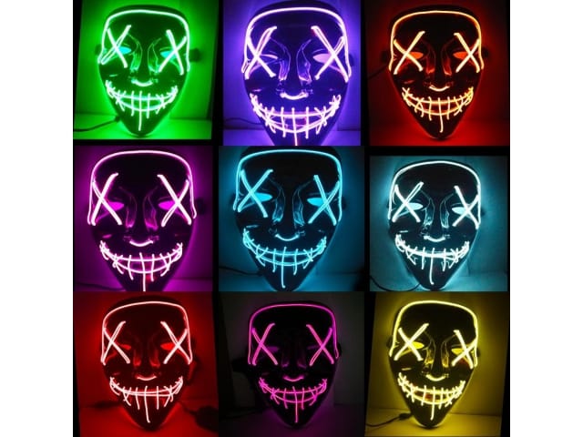 Maska świecąca led