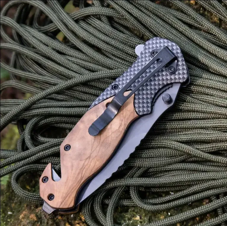 NÓŻ SKŁADANY RATOWNICZY MYŚLIWSKI SURVIVAL 21 cm - obrazek 2