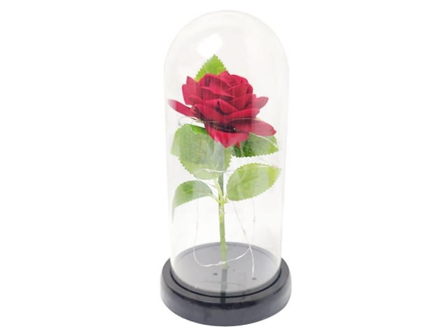Wieczny kwiat POJEDYNCZA róża w szkle LED