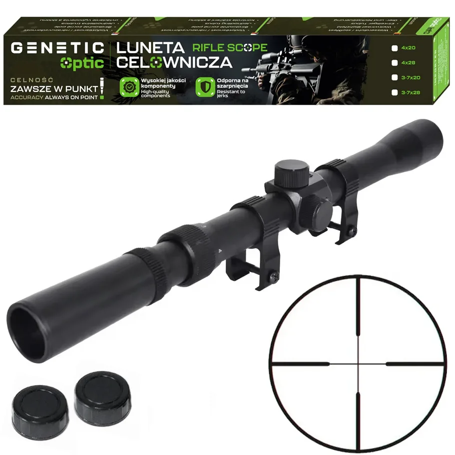 LUNETA CELOWNICZA 3-7×28 ZOOM CELOWNIK OPTYCZNY WYSOKI MONTAŻ KRZYŻ