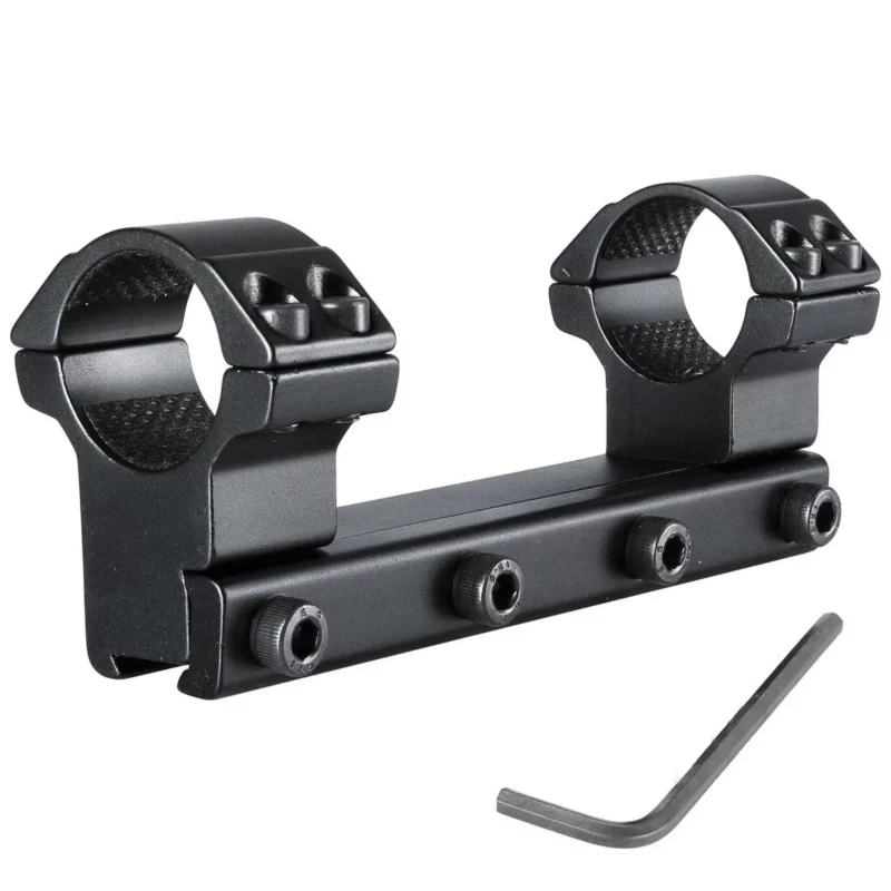 MONTAŻ LUNETY JEDNOCZĘŚCIOWY WYSOKI 1" SZYNA 11MM KOŁEK STOPUJĄCY