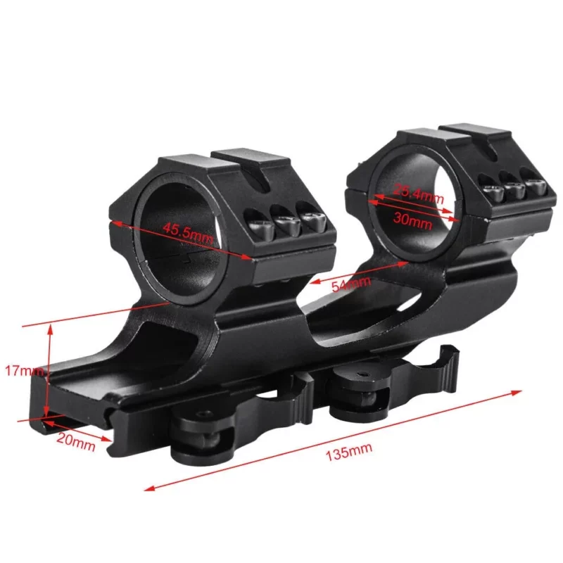 MONTAŻ LUNETY JEDNOCZĘŚCIOWY UNIWERSALNY 1" 30MM ADAPTER SZYNA 20MM PICATINNY - obrazek 4