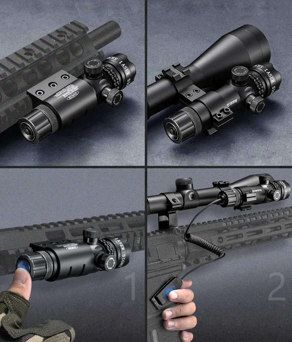 CELOWNIK LASEROWY LASER WSKAŹNIK DO WIATRÓWKI ASG ZESTAW CZERWONY SZYNA 11MM - obrazek 3