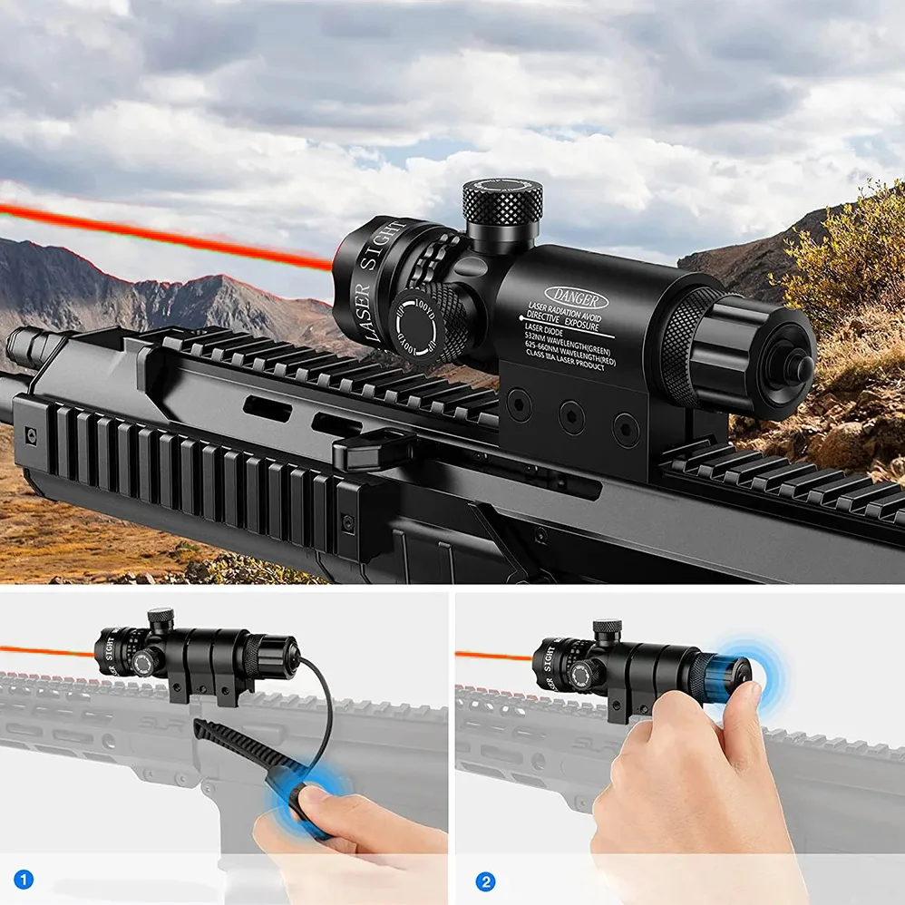 CELOWNIK LASEROWY LASER WSKAŹNIK DO WIATRÓWKI ASG ZESTAW CZERWONY SZYNA 11MM - obrazek 4