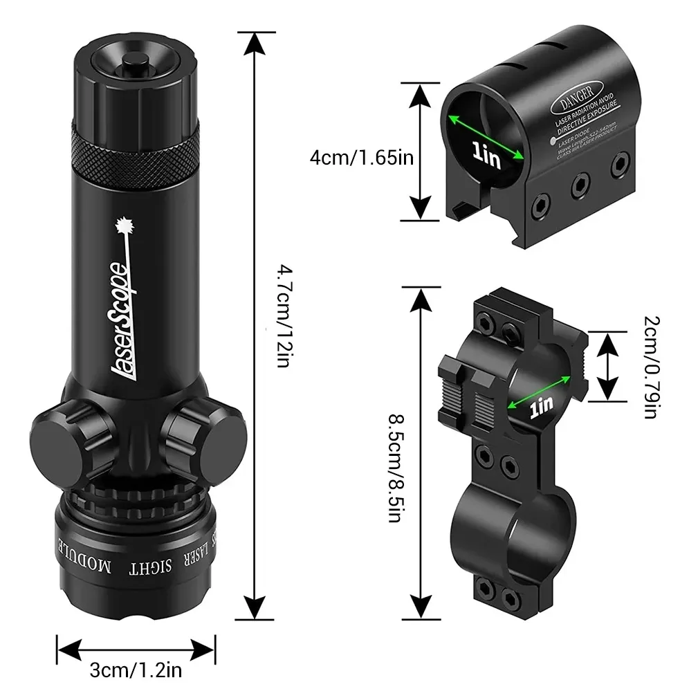 CELOWNIK LASEROWY LASER WSKAŹNIK DO WIATRÓWKI ASG ZESTAW CZERWONY SZYNA 11MM - obrazek 6