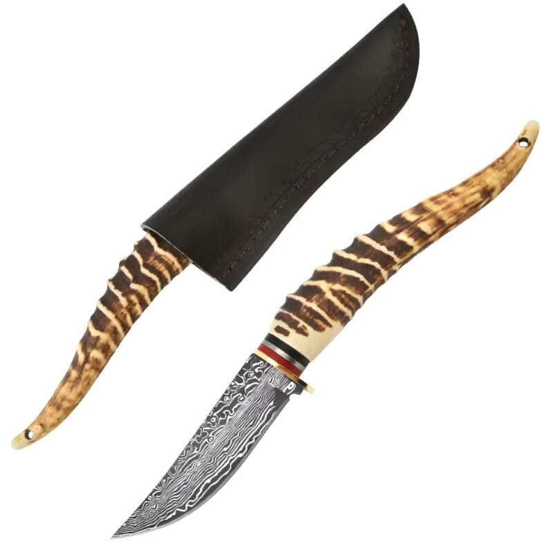 NÓŻ MYŚLIWSKI SURVIVAL FINKA POROŻE POKROWIEC