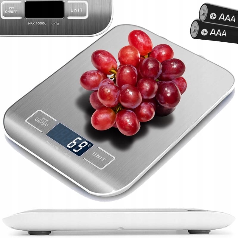 WAGA KUCHENNA JUBILERSKA ELEKTRONICZNA PŁASKA PRECYZYJNA LCD 10KG 1G
