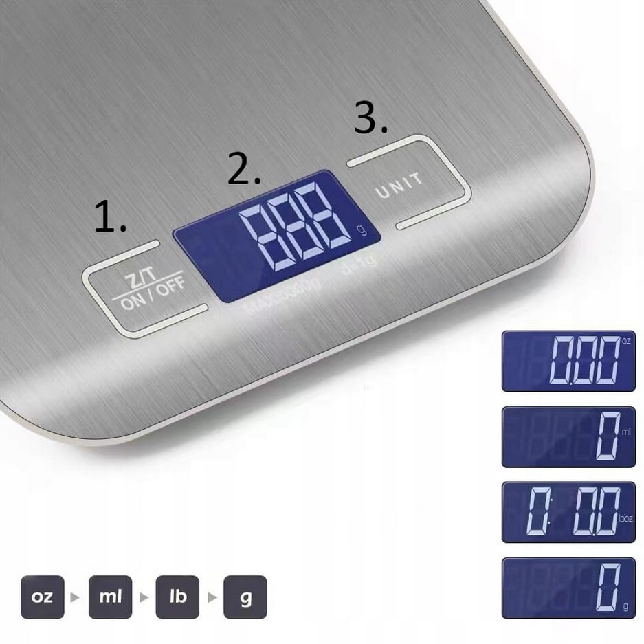 WAGA KUCHENNA JUBILERSKA ELEKTRONICZNA PŁASKA PRECYZYJNA LCD 10KG 1G - obrazek 6