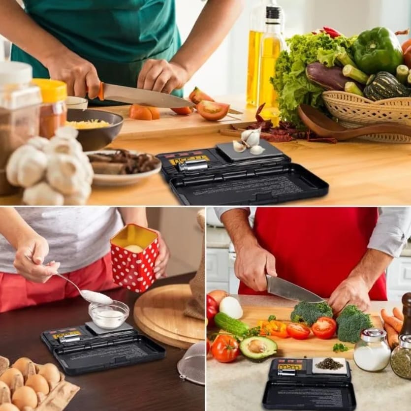 WAGA JUBILERSKA ELEKTRONICZNA KUCHENNA PŁASKA PRECYZYJNA LCD ZESTAW 200G 0,01G - obrazek 8