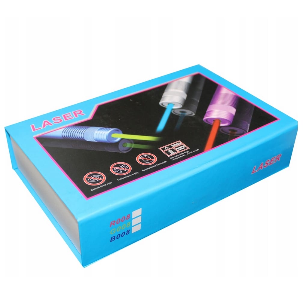 LASER WSKAŹNIK LASEROWY MOCNY PUNKTOWY NIEBIESKI ŁADOWARKA NAKŁADKI ZESTAW - obrazek 4
