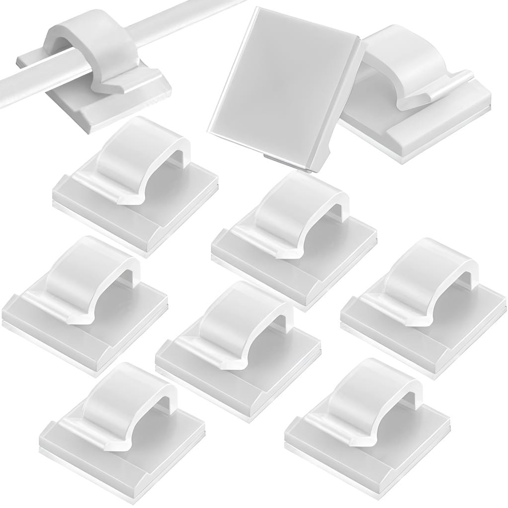 KLIPS DO KABLI SAMOPRZYLEPNY UCHWYT HAK NA KABLE PRZEWODY ELEKTRYCZNE MASKOWNICA ZESTAW 10SZT