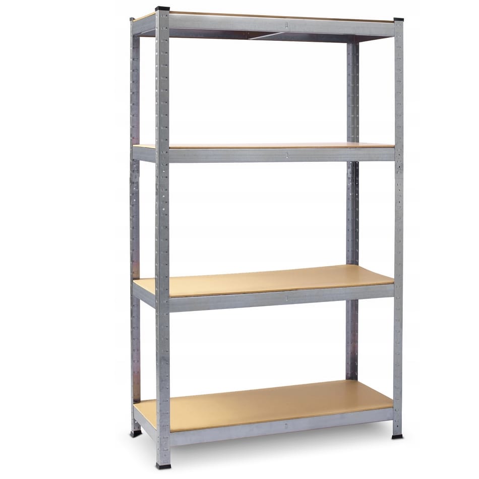 REGAŁ METALOWY MAGAZYNOWY GARAŻOWY SREBRNY 4 PÓŁKI 600KG 174X80X40 - obrazek 2