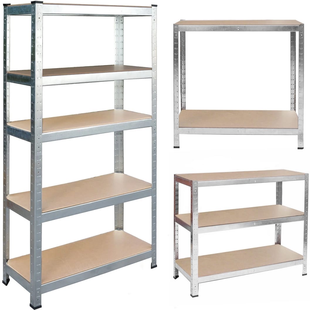 REGAŁ METALOWY MAGAZYNOWY GARAŻOWY SREBRNY 5 PÓŁEK 875KG 180X90X30
