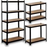 REGAŁ METALOWY MAGAZYNOWY GARAŻOWY CZARNY 5 PÓŁEK 875KG 180X90X30