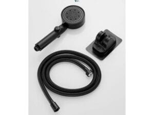 Zestaw prysznicowy czarny natynkowy z wężem