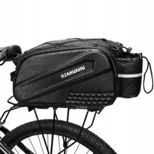 SAKWA ROWEROWA TORBA NA BAGAŻNIK USZTYWNIANA WODOODPORNA ODBLASKOWA KUFER 10L