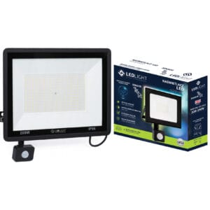 HALOGEN LAMPA Z CZUJNIKIEM RUCHU NAŚWIETLACZ LED BIAŁY ZIMNY IP66 200W PREMIUM