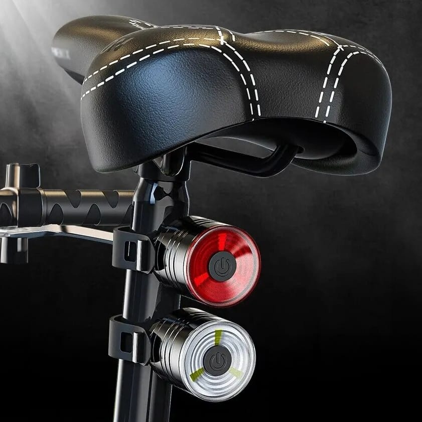 LAMPKA ROWEROWA LED PRZÓD TYŁ WODOODPORNA USB ZESTAW - obrazek 2