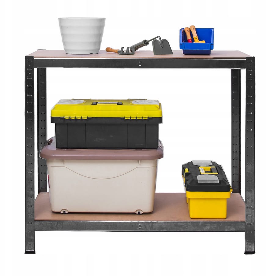 REGAŁ METALOWY MAGAZYNOWY GARAŻOWY CZARNY 5 PÓŁEK 875KG 180X90X40 - obrazek 6