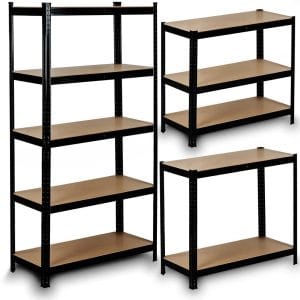 REGAŁ METALOWY MAGAZYNOWY GARAŻOWY CZARNY 5 PÓŁEK 875KG 180X90X40