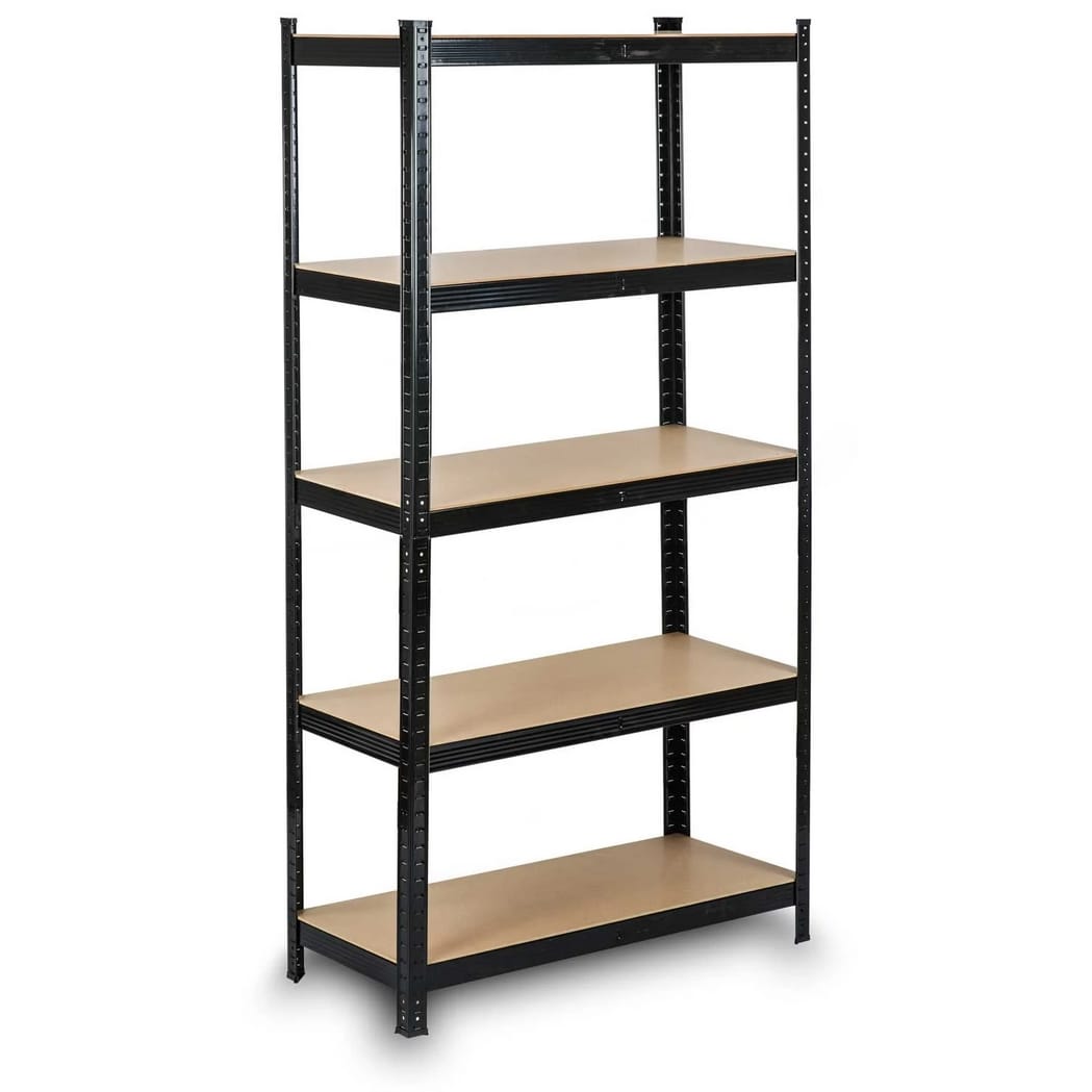 REGAŁ METALOWY MAGAZYNOWY GARAŻOWY CZARNY 5 PÓŁEK 875KG 180X90X40 - obrazek 2