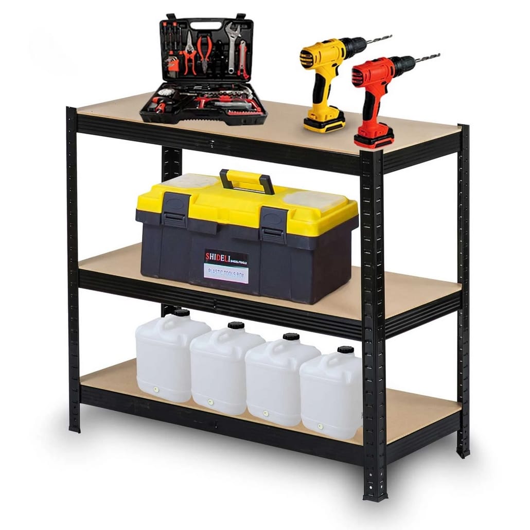 REGAŁ METALOWY MAGAZYNOWY GARAŻOWY CZARNY 5 PÓŁEK 875KG 180X90X40 - obrazek 5