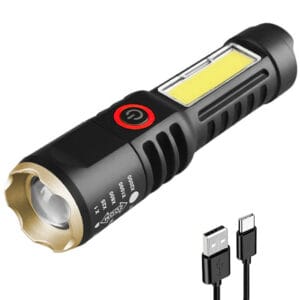 LATARKA TAKTYCZNA LED AKUMULATOROWA USB ZOOM DIODY XPE COB