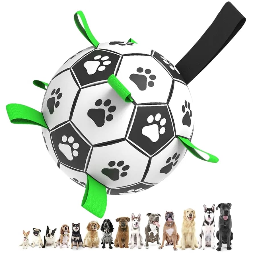 ZABAWKA DLA PSA KOTA PIŁKA FUTBOLOWA Z UCHWYTAMI 14CM - obrazek 8