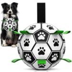 ZABAWKA DLA PSA KOTA PIŁKA FUTBOLOWA Z UCHWYTAMI 14CM