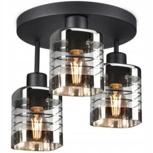 LAMPA SUFITOWA WISZĄCA PLAFON LED ŻYRANDOL NA 3 ŻARÓWKI E27 PREMIUM