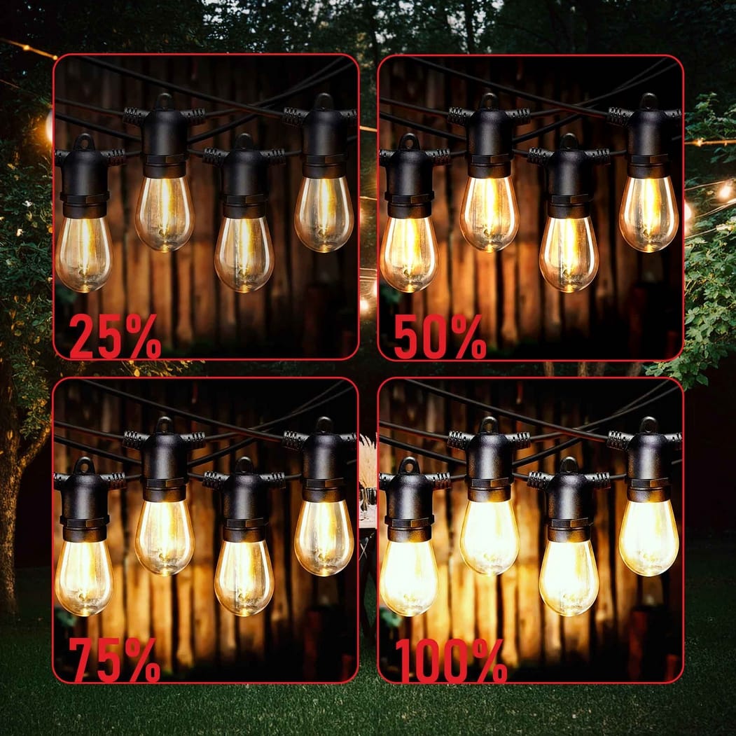 GIRLANDA SOLARNA OGRODOWA LAMPKI SOLARNE PANEL SOLARNY XL IP44 20X ŻARÓWKA LED E27 10M + PILOT - obrazek 4
