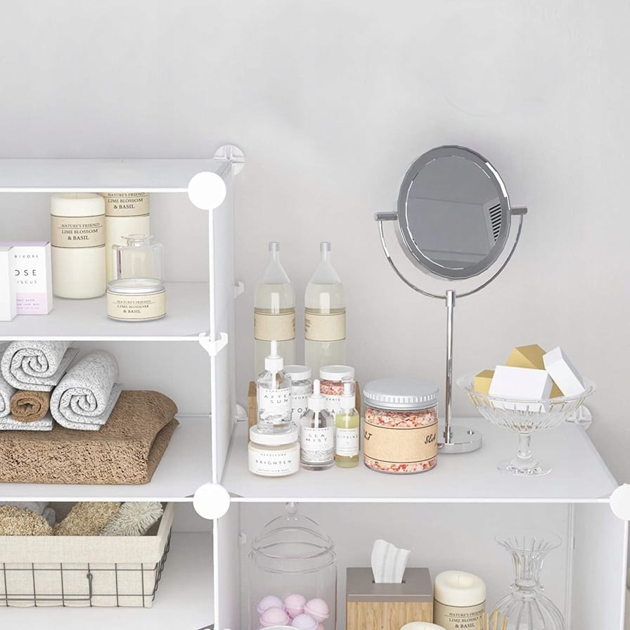 SZAFA MODUŁOWA SZAFKA REGAŁ MEBLE GARDEROBA PÓŁKI BIAŁA POJEMNA DUŻA 8 POZIOMÓW - obrazek 3