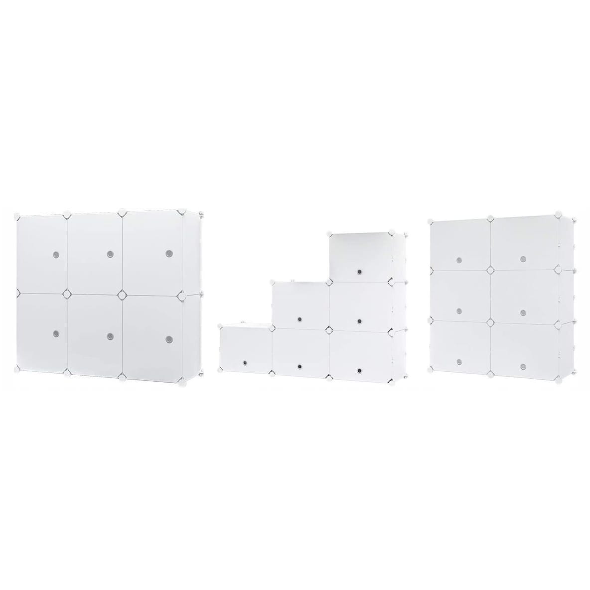 SZAFA MODUŁOWA SZAFKA REGAŁ MEBLE GARDEROBA PÓŁKI BIAŁA POJEMNA DUŻA 8 POZIOMÓW - obrazek 4