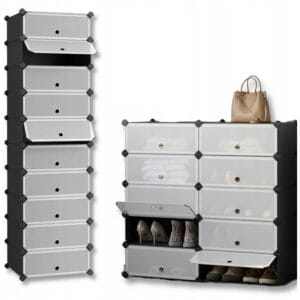 SZAFA MODUŁOWA SZAFKA REGAŁ MEBLE GARDEROBA PÓŁKI BIAŁA POJEMNA DUŻA 10 POZIOMÓW