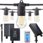 GIRLANDA SOLARNA OGRODOWA LAMPKI SOLARNE PANEL SOLARNY XL IP44 20X ŻARÓWKA LED E27 10M + PILOT