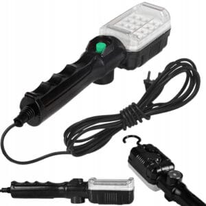 LAMPA WARSZTATOWA GARAŻOWA KANAŁOWA LATARKA Z PRZEWODEM HAK MAGNES NA KABLU 10M