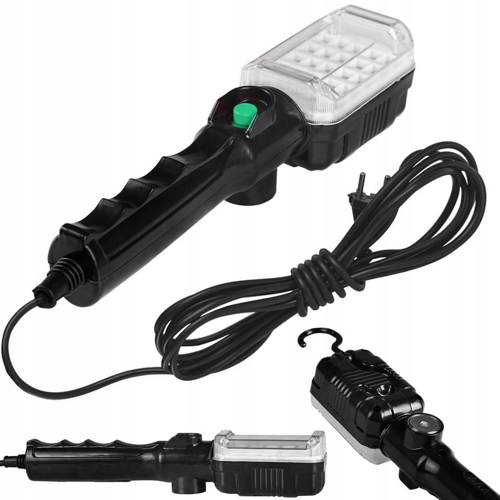 LAMPA WARSZTATOWA GARAŻOWA KANAŁOWA LATARKA Z PRZEWODEM HAK MAGNES NA KABLU 10M