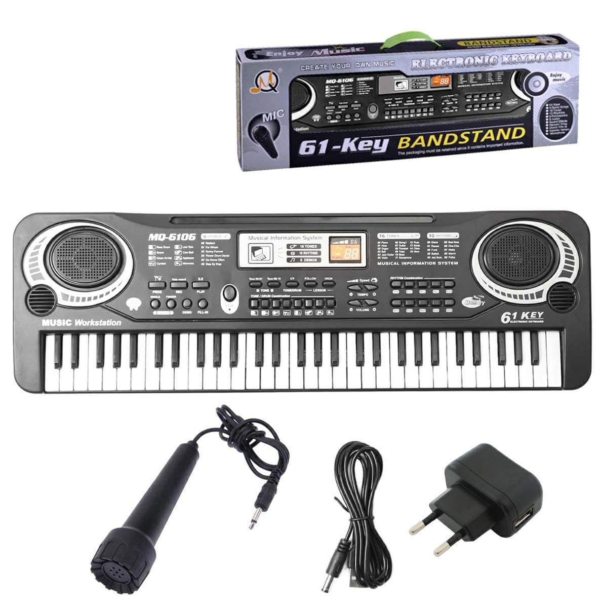 KEYBOARD ORGANY Z MIKROFONEM 61KL